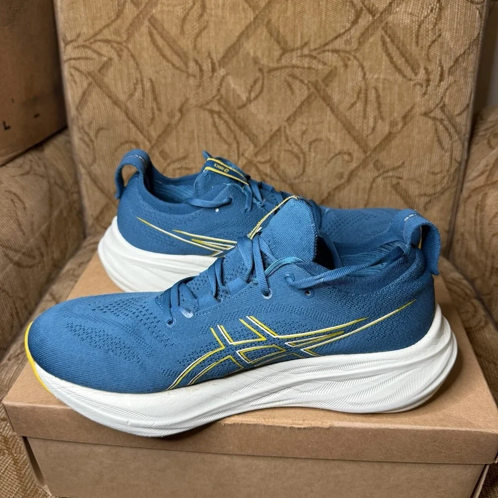 Asics Gel-Nimbus 26 Evening Teal Light Mustard 1011B794-402 Men's Size 9.5 Shoes